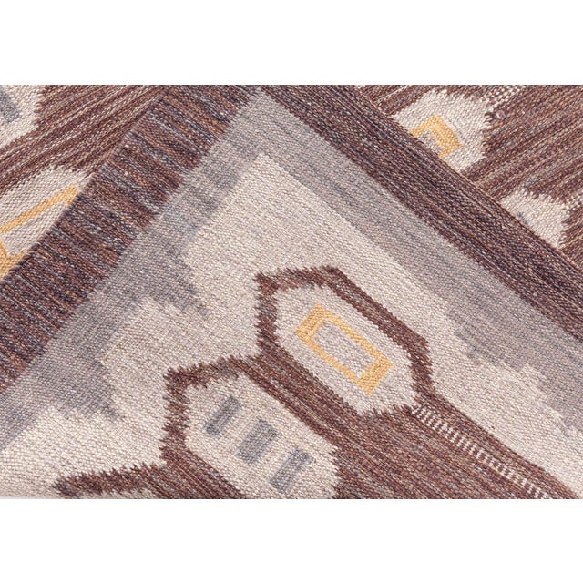 Early 21st Century Flatweave Modern Rug In Gray With Scandinavian Pattern "Tally" For Sale - Image 5 of 9