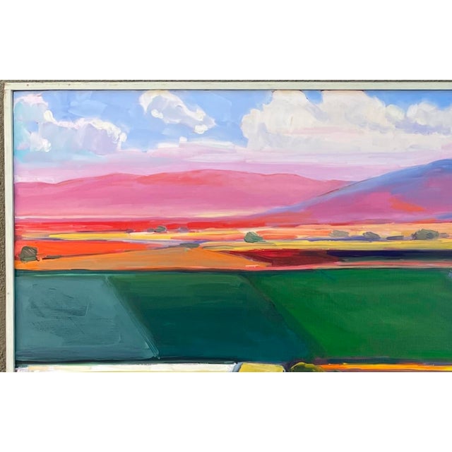 A rare offing of a beautifully colored oil on linen landscape by William B. Hannum 1947 - 1998 a well regarded California...