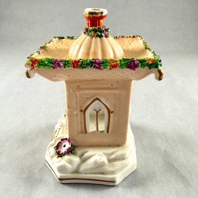 Staffordshire Staffordshire Salmon Roof Bocage Pastille Burner For Sale - Image 4 of 13