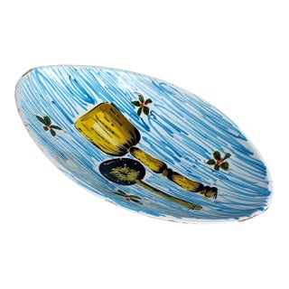 Mid-Century Italian Cooking Ladle Spoon Rest Oval Kitchen Bowl For Sale