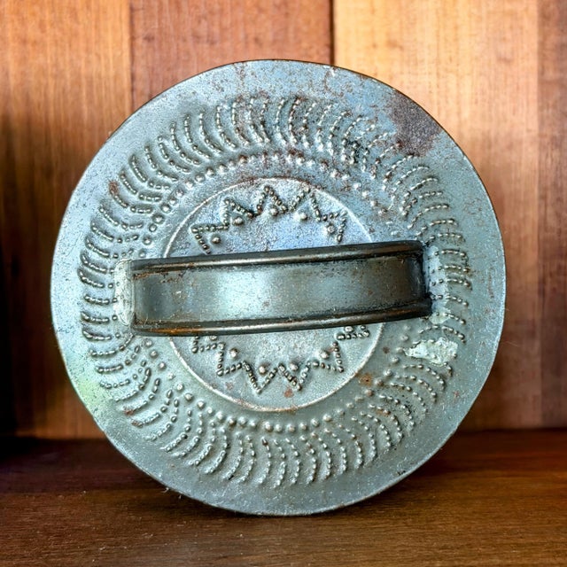 Set of 3, Rare Antique Pennsylvania Primitive Canisters | Hand Punched Tinware For Sale In Saint Louis - Image 6 of 12