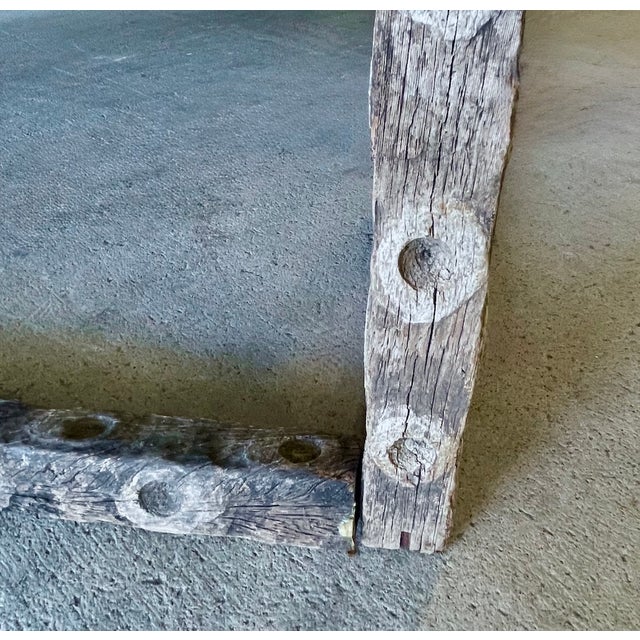Vintage Rustic Oyster Stick & Wood Plank Coffee Table For Sale In Atlanta - Image 6 of 12