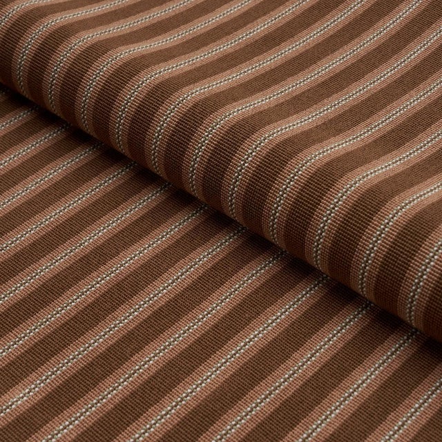 2020s Sample - Schumacher Benson Stripe Epingle Fabric In Chestnut Rose For Sale - Image 5 of 5