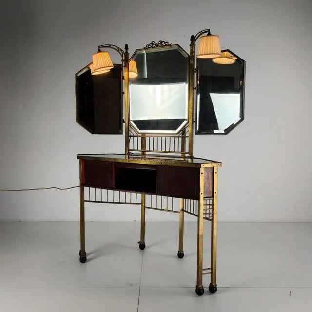 Vintage French Brass Dressing Table, 1930 For Sale - Image 10 of 18