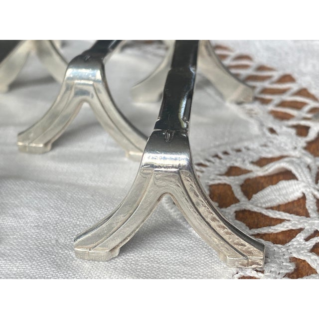 Vintage Silver-Plated Metal Knife Rests by Ercuis, France, 1970s, Set of 12, in Flawless conditions. Designed 1970 to 1979...