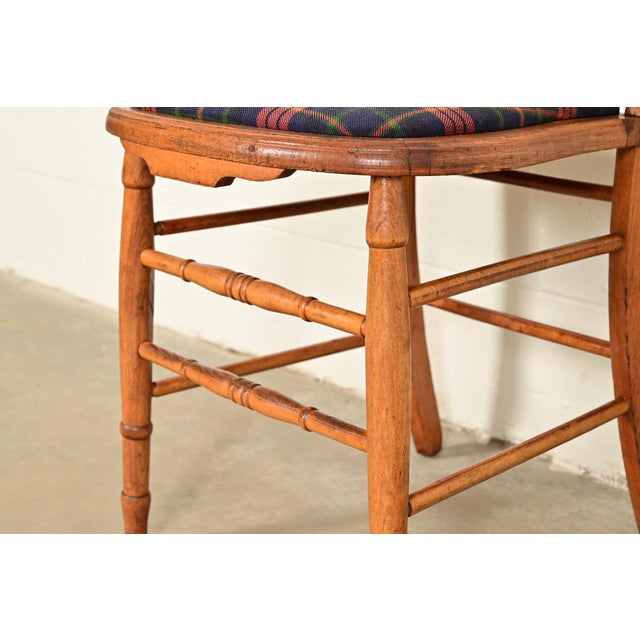 Antique English Regency Carved Maple Side Chairs or Dining Chairs, Circa 1890s For Sale - Image 9 of 12