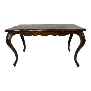 Vintage Mid Century French Country Style Walnut Writing Desk. For Sale