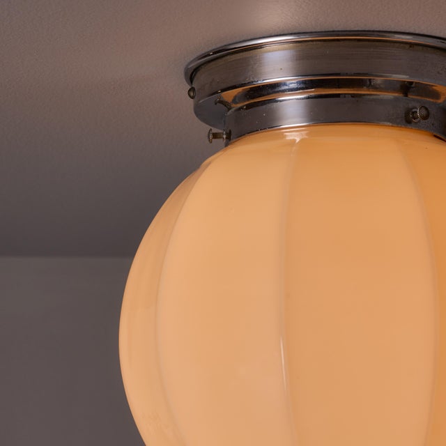 1940s Finnish Geometric Glass and Metal Wall or Ceiling Lamp in the Manner of Paavo Tynell For Sale - Image 11 of 18