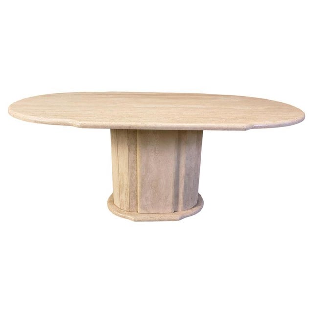 Vintage Oval Travertine Dining Table, 1970s For Sale - Image 11 of 11