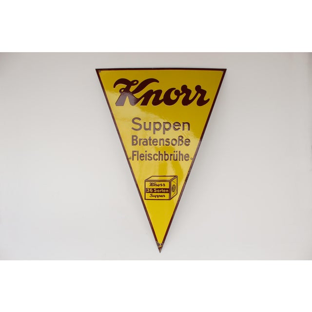 Rare Knorr advertising sign. Large size. Enameled metal sheet. Made in Germany in the second half of the 1920s. Good/very...