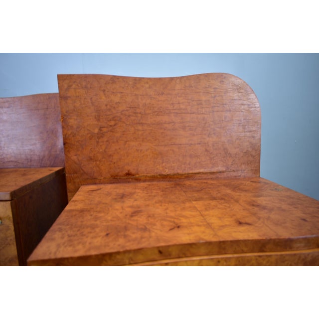 Wood Art Deco Bedside Tables, Former Czechoslovakia, 1930s, Set of 2 For Sale - Image 7 of 18