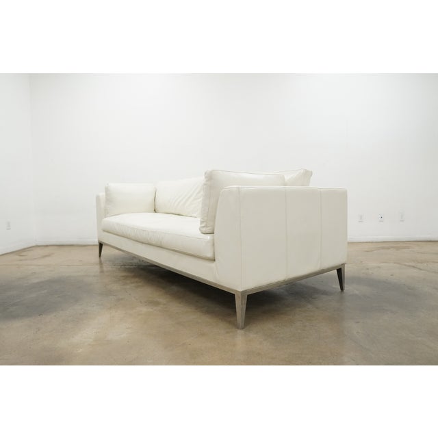 2020s Martyn Lawrence Bullard for Frontgate White Leather Sofa For Sale - Image 5 of 15