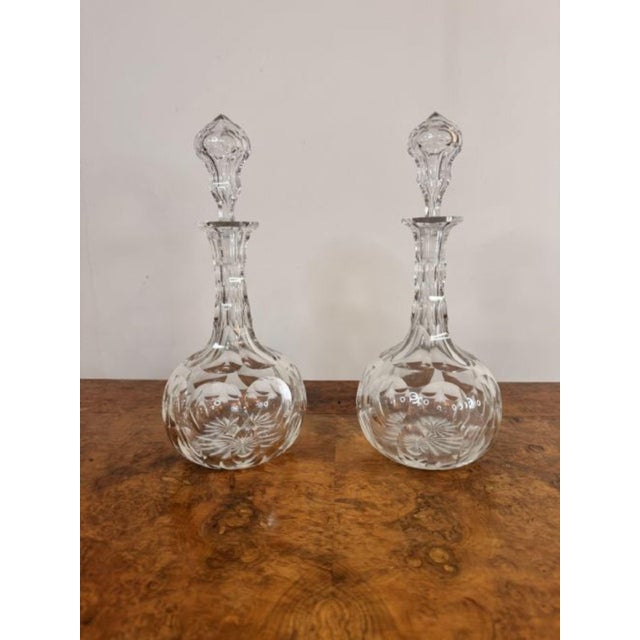Antique Edwardian Cut Glass Decanters, 1900, Set of 4 For Sale - Image 6 of 6