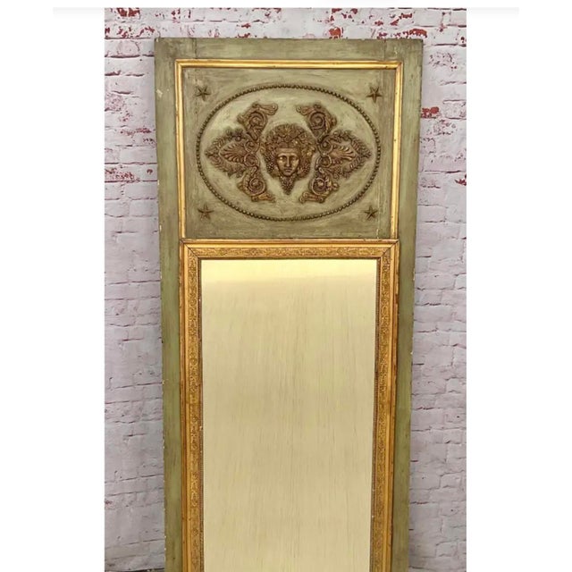 18th Century 18th Century Antique French Trumeau Mirror in Gilt Wood, Neoclassical For Sale - Image 5 of 12