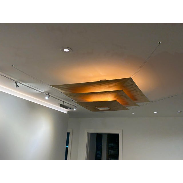 Contemporary Ingo Maurer Lil Luxury Gold 3-Sail Sculptural Ceiling Light, 2009 For Sale - Image 3 of 7