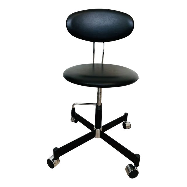 Vintage Black Kovona Office Stool Model Z-370, 1960s For Sale