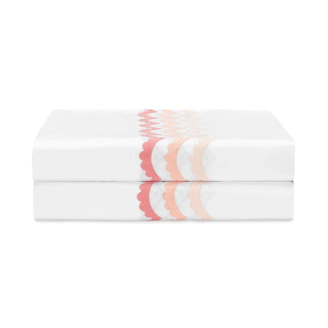 Contemporary Celerie Kemble + Hamburg House Scallop Standard Pillow Cases - Set of 2 For Sale - Image 3 of 3