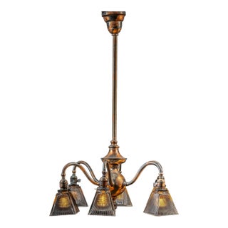 Early 20th Century Japanned Copper Craftsman Lamp For Sale