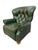 Ethan Allen Vintage Ethan Allen Forrest Green Leather Chesterfield Reclining Lounge Chair For Sale - Image 4 of 9