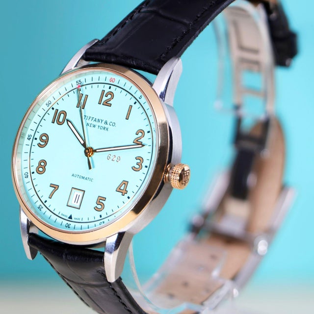 2010s Tiffany & Co. Ct60 Tiffany Blue Dial Two-Tone 40mm Full Set Watch For Sale - Image 5 of 18