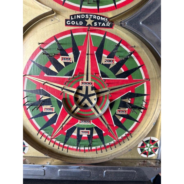 1930s Lindstroms Gold Star Metal Game Board For Sale - Image 4 of 8