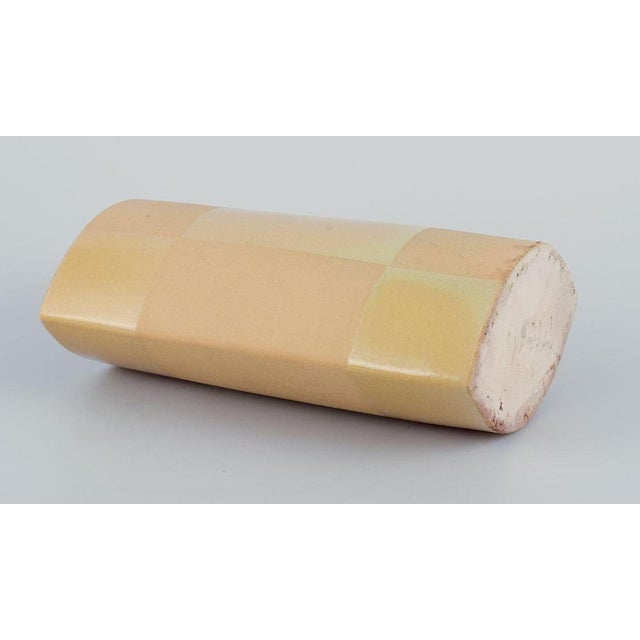 Ceramic Ceramic Vase with Yellow Glaze, 1980s For Sale - Image 7 of 9