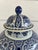 Vintage Large Delft Ginger Jar Vase Blue & White Floral Royal Sphinx Lidded Urn For Sale - Image 14 of 18