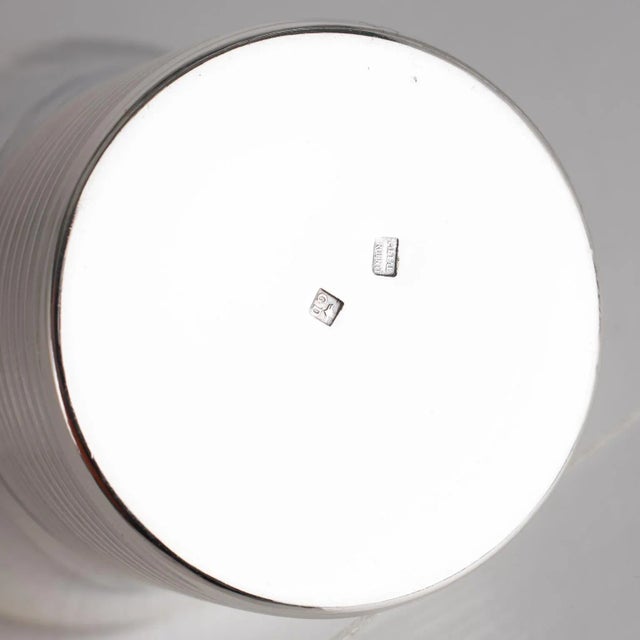 Art Deco Silver Plate Cocktail Shaker and Six Barware Glasses For Sale - Image 13 of 14