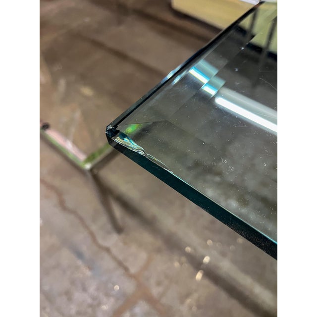Late 20th Century Glass Dining Table With Black Tubular Steel Base Attributed to Le Corbusier For Sale - Image 11 of 11