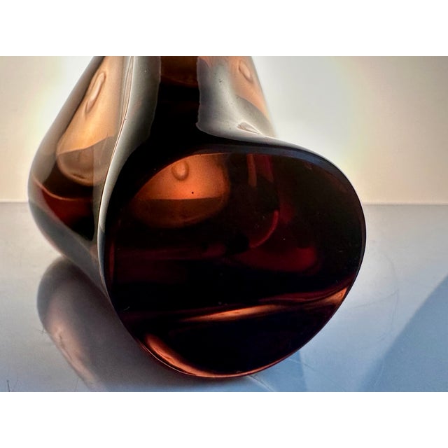 Sculptural Bohemian Smoked Glass Vase by Miroslav Klinger for Zelezny Brod Zbs, Czechoslovakia, 1950s For Sale - Image 6 of 12