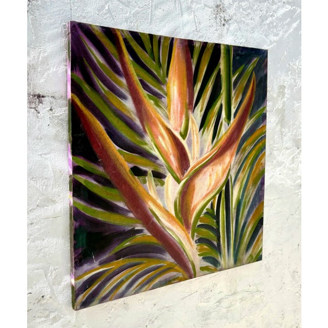 Late 20th Century Vintage Tropical Botanical Painting For Sale - Image 5 of 6