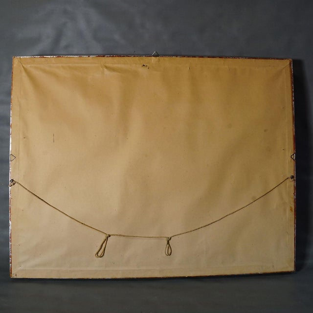 Blue Alpine Landscape Painting With Meadow, Trees and Mountains For Sale - Image 8 of 9