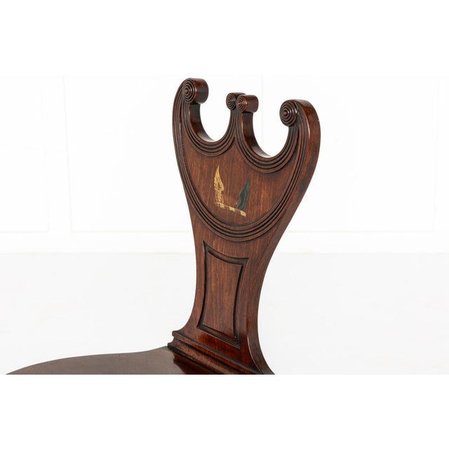 English Regency Mahogany Hall Chairs, Set of 2 For Sale - Image 10 of 12