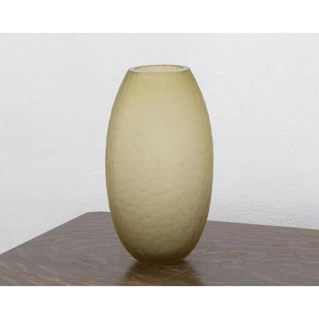 Italian Murano Glass Vase in Amber Color For Sale - Image 4 of 11