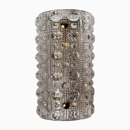 Bubble Crystal Glass and Brass Sconce by Carl Fagerlund for Orrefors, 1960 For Sale - Image 17 of 17