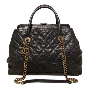 Chanel Glazed Caviar Large Frame Tote Bag