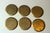 Gold 6 Design Solid Brass Coasters by Collini/Austria as a Set - Vintage From the 60s For Sale - Image 8 of 9