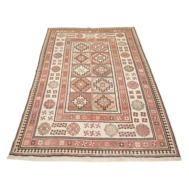 Vintage handknotted decorative rug from Milas region of Turkey. Approximately 50-60 years old. In very good condition.