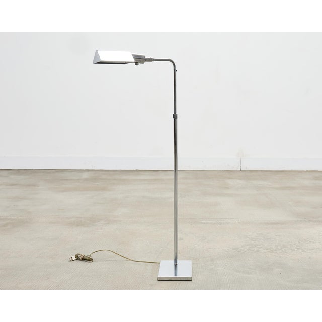 Mid-Century Modern Mid 20th Century Koch & Lowy Omi Chromed Steel Adjustable Pharmacy Floor Lamp For Sale - Image 3 of 18