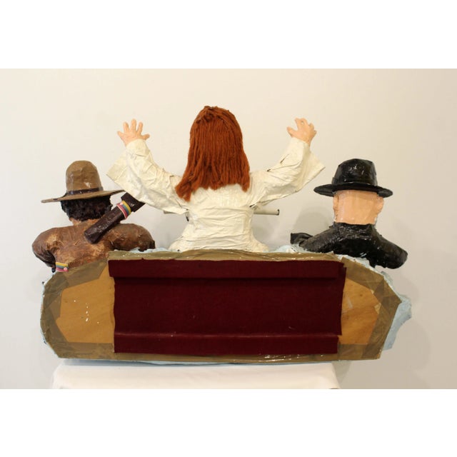 Contemporary Whimsical Mike Leaf the Messiah, Bob Dylan & the Rebbe Paper Mache For Sale - Image 11 of 12