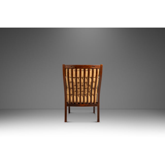 Mid-Century Modern Mid-Century Danish Modern Bentwood Lounge Chair in Rosewood & Original Fabric by Fredrik A. Kayser for Vatne Møbler, Denmark, C. 1970's For Sale - Image 3 of 18