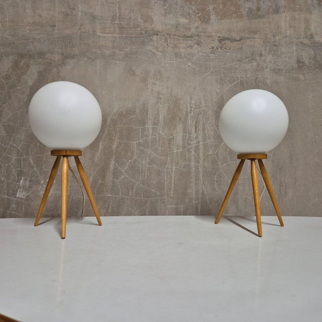 1960s Mid-Century Modern Tripod Table Lamps, 1960s, Set of 2 For Sale - Image 5 of 8