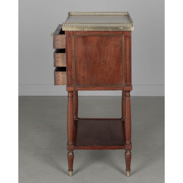 Louis XVI Style Marble Top Nightstand or Side Table For Sale In Orlando - Image 6 of 9