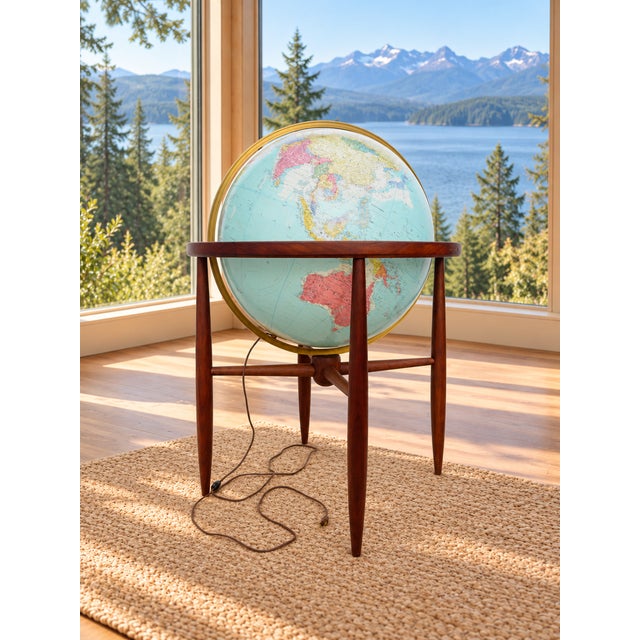 Mid 20th Century Vintage Mid Century Modern Replogle 24" Library Globe ~ Floor Lamp ~ Pearsall / McCobb Era For Sale - Image 5 of 18