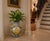 Vintage Italian Majolica Style Large Ceramic Urn Vase With Putto and Lion Head Handles For Sale - Image 9 of 11