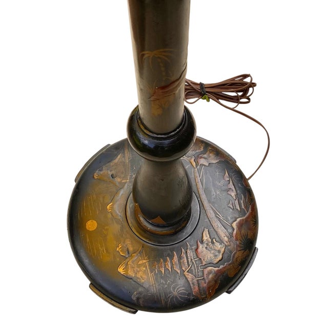 Antique Chinese Export Chinoiserie Floor Lamp for the English Market For Sale - Image 4 of 17
