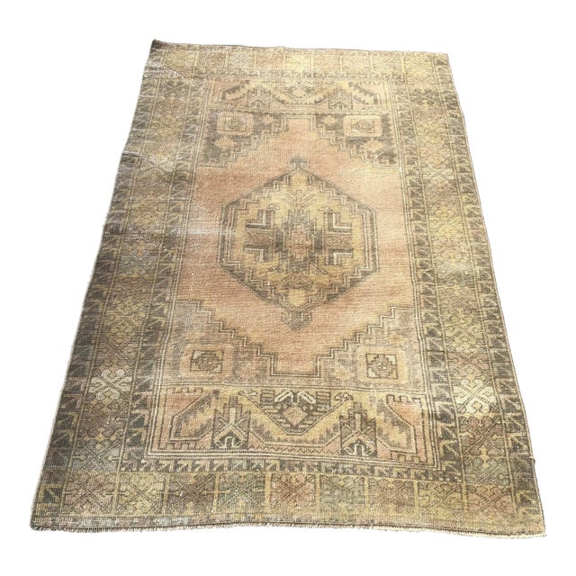 Vintage Handwoven Turkish Anatolian Rug - 3′9″ × 5′10″ For Sale