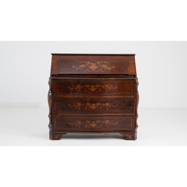 19th Century Fine Inlaid Secretary Desk For Sale - Image 16 of 16