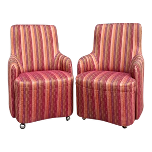Pair of Rolling Armchairs or Side Chairs by Directional