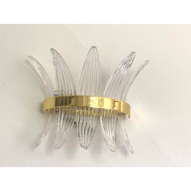 Italian Palmetta Wall Sconce in Murano Glass For Sale - Image 6 of 11
